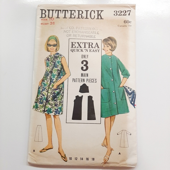 VTG BUTTERICK BEACHDRESS PATTERN # 3227 - Picture 1 of 6